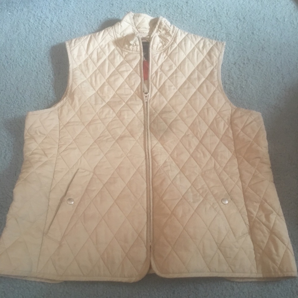 Lands end tan quilted vest